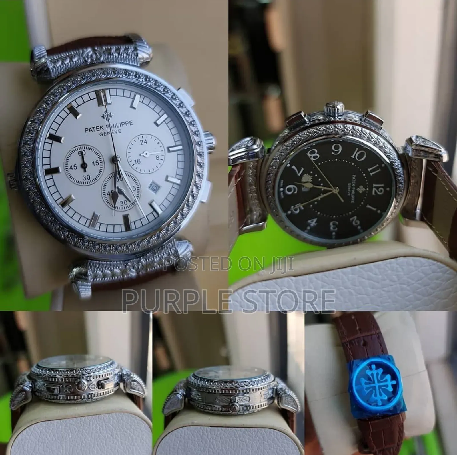 Patek Philippe Double Face Chronograph Leather Watch