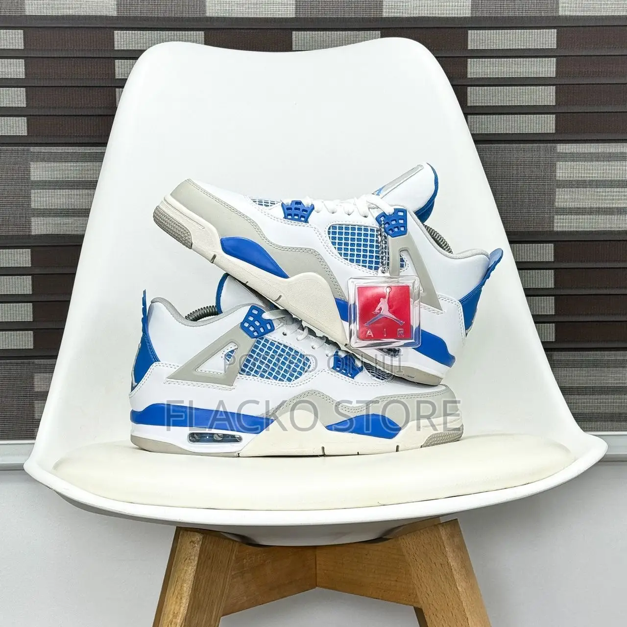Original Air Jordan 4 Retro Military Blue Sneakers
