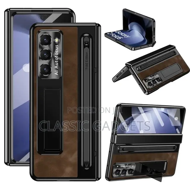Premium Jazz Retro Leather Soft Case for Galaxy Z Fold 6/ 5