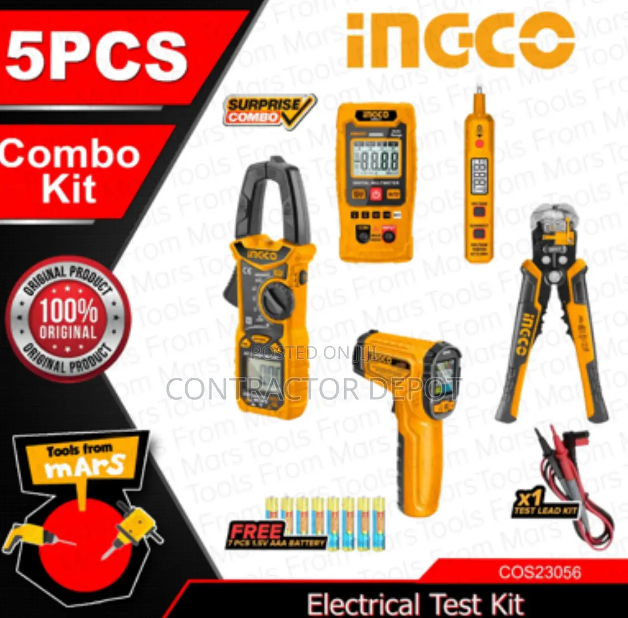 Ingco Digital Multi Meter, Clamp With Test Pencil