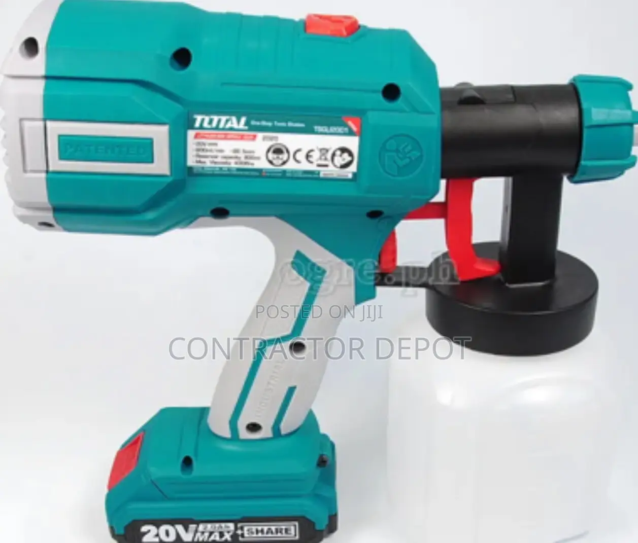 Cordless Spray Gun Set 20V Lithium-Ion Battery and Charger