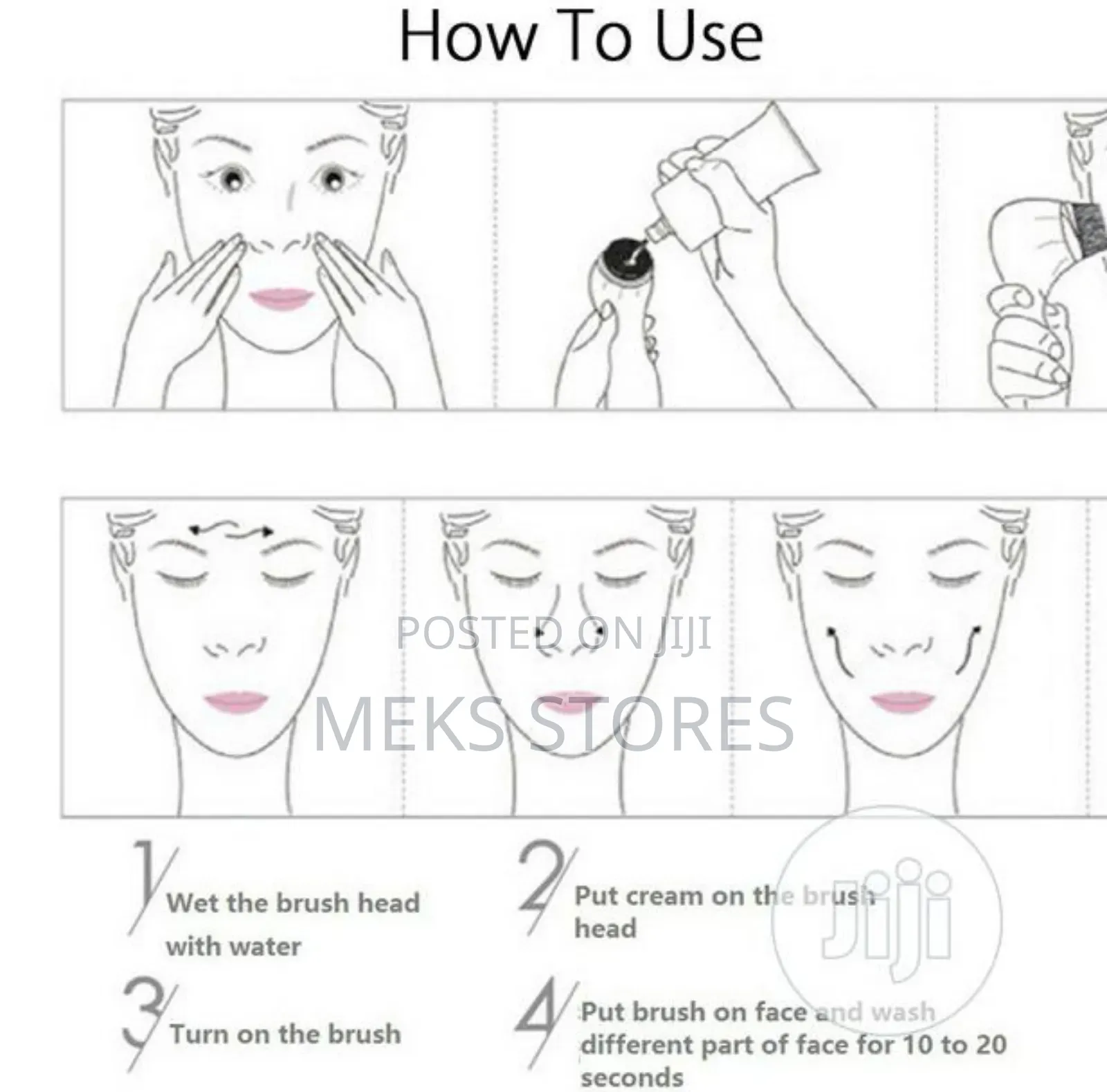 5 In 1electric Cleansing Face Massage Brush Skin Care Spa