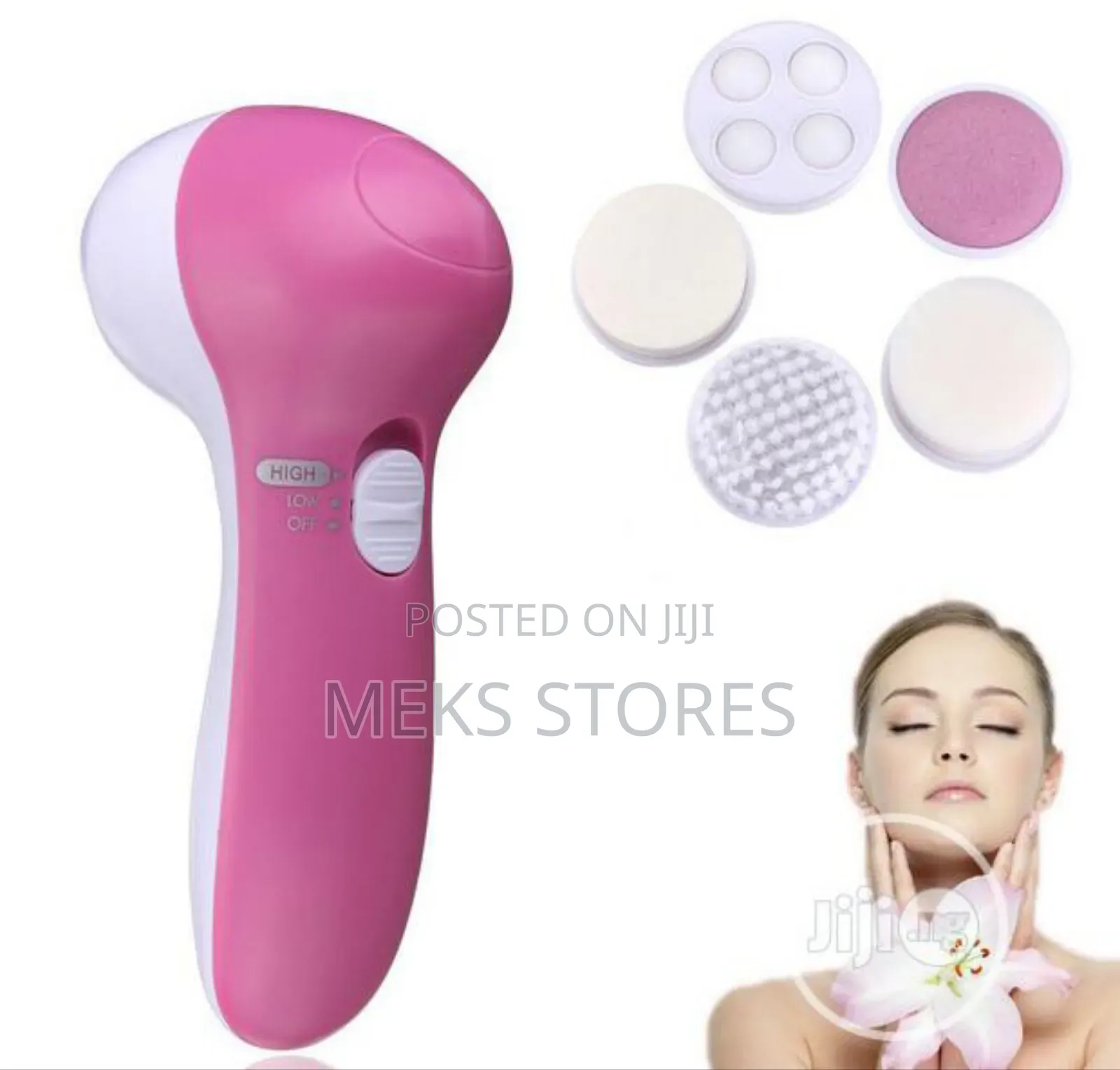 5 In 1electric Cleansing Face Massage Brush Skin Care Spa