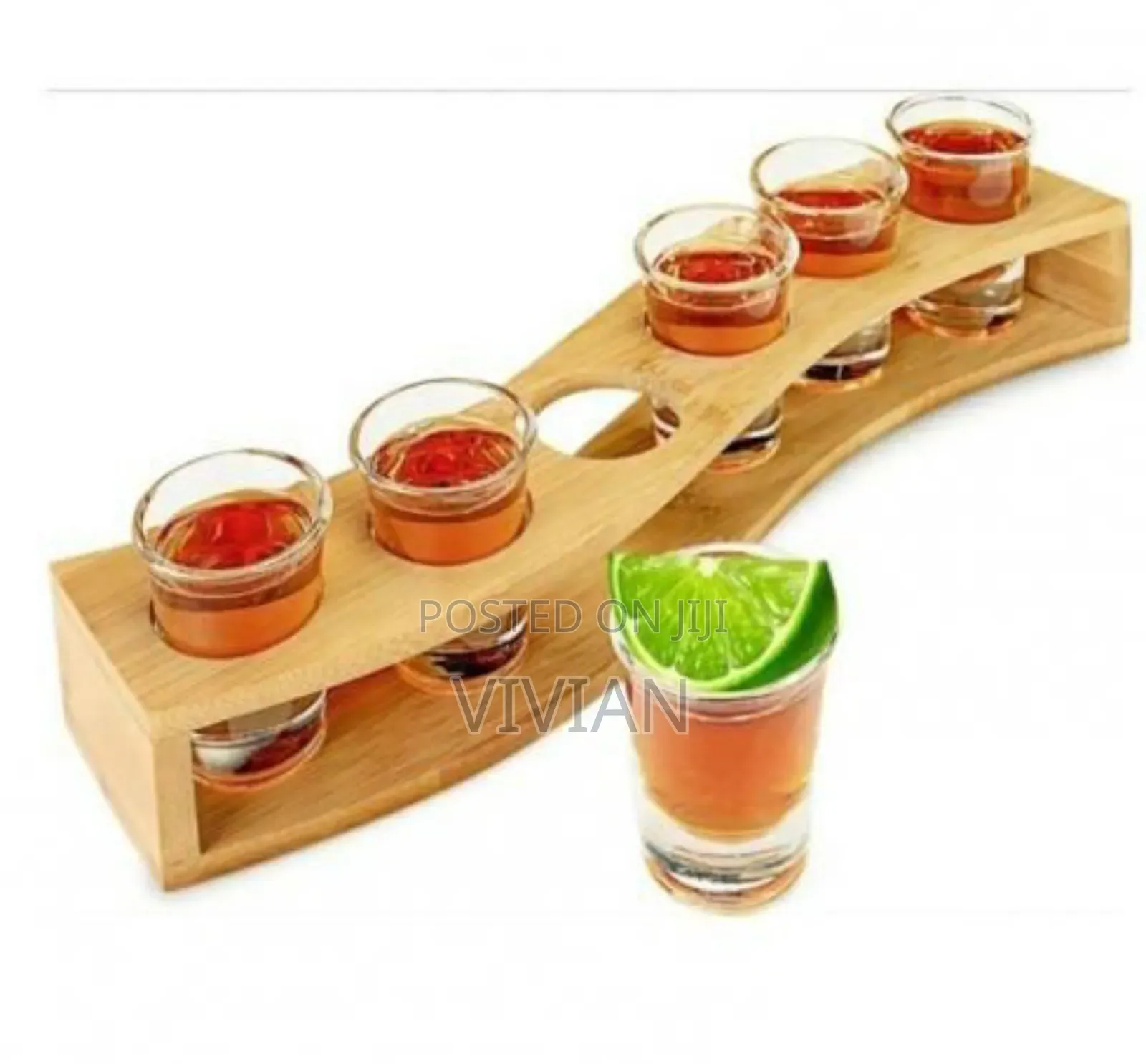 Tequila Shot Glass Holder Bamboo Only- Without Glass