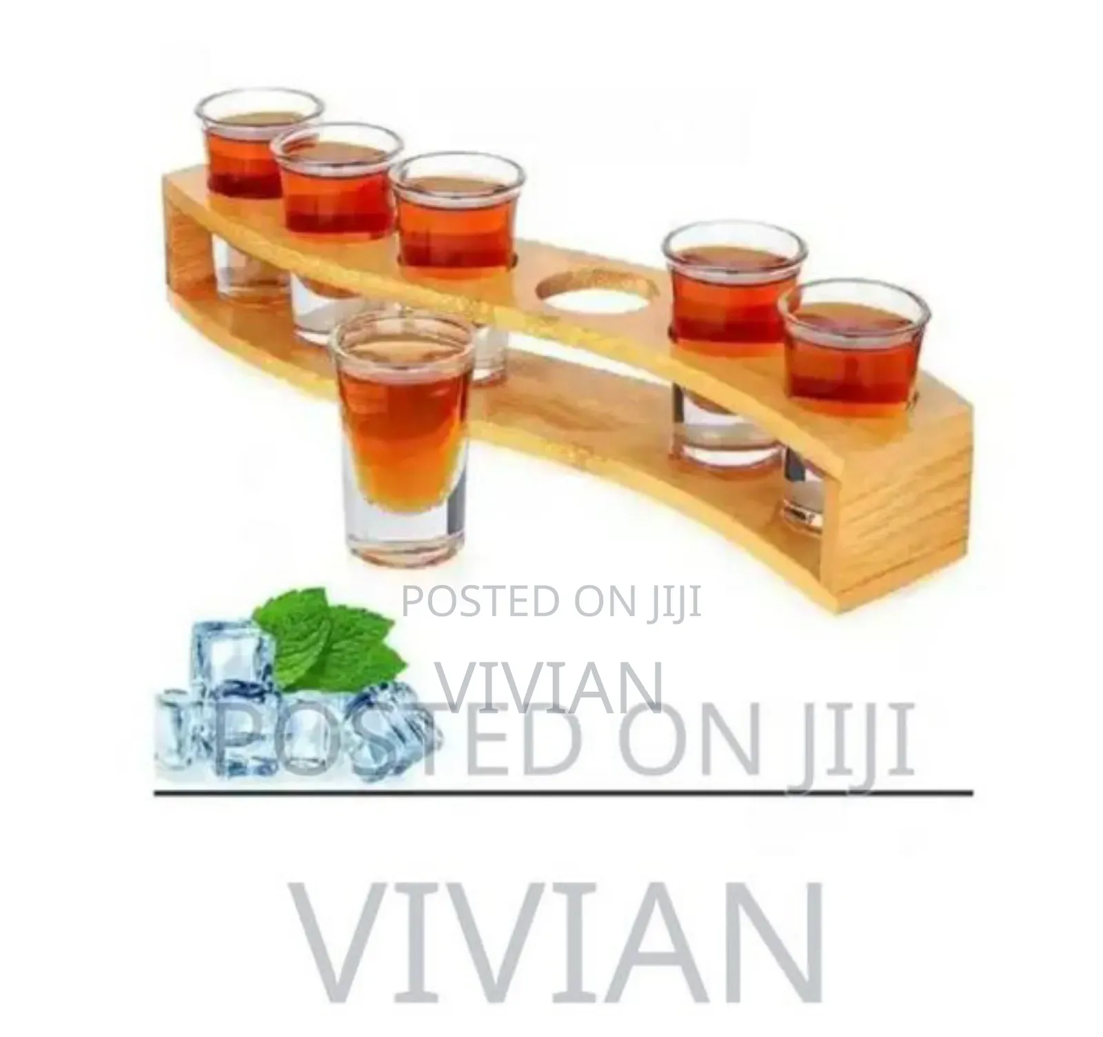 Tequila Shot Glass Holder Bamboo Only- Without Glass