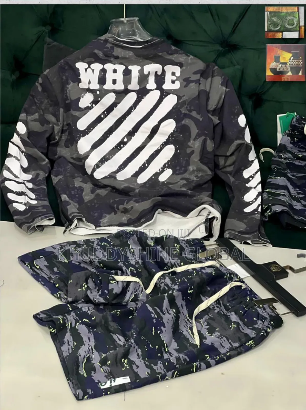 *Camour Luxury Off-White Sleeve Quality Tee Shirt L