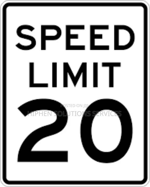 Speed Limit 20kph Sign Aluminum