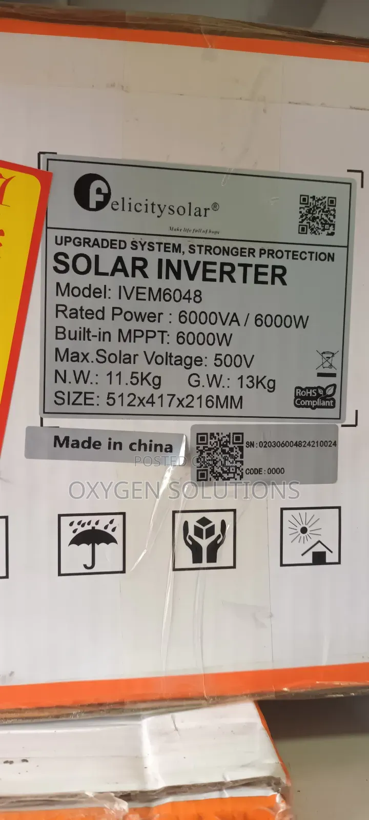 6kva 48v Ivem Felicity Hybrid Inverter