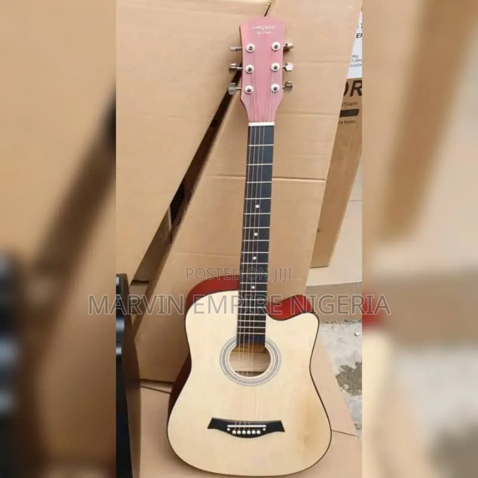 38 Inches Acoustic Box Guitar With Free Bag Strap Sunburst