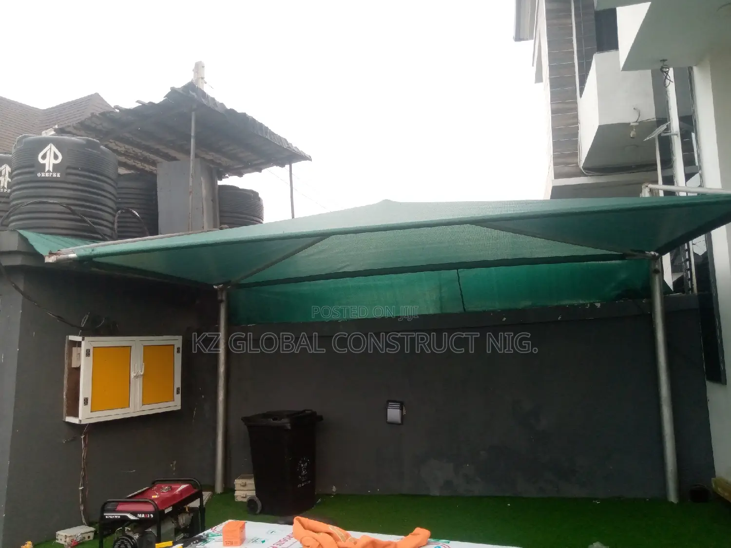 Carport for One Car With Net Coverings
