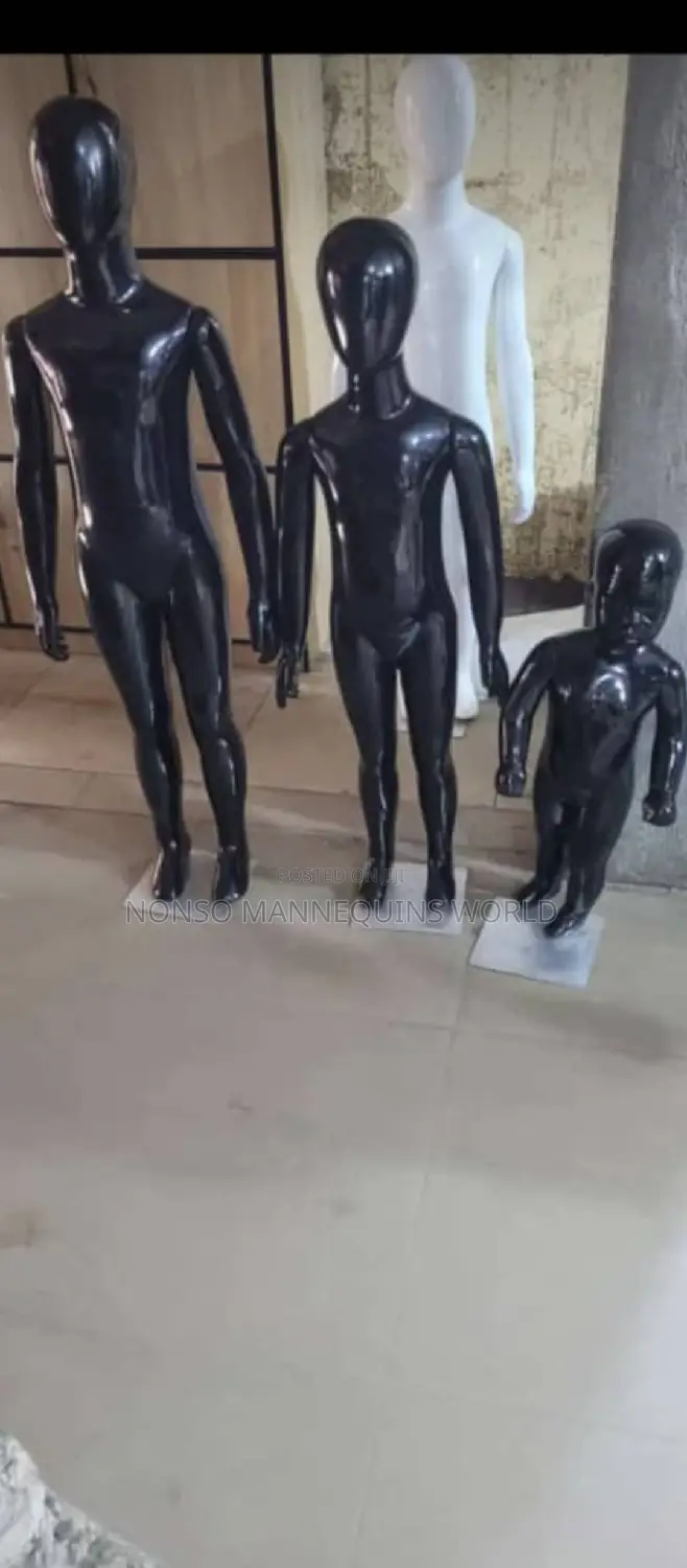 Glossy Black Fibre Kids Mannequins Available
