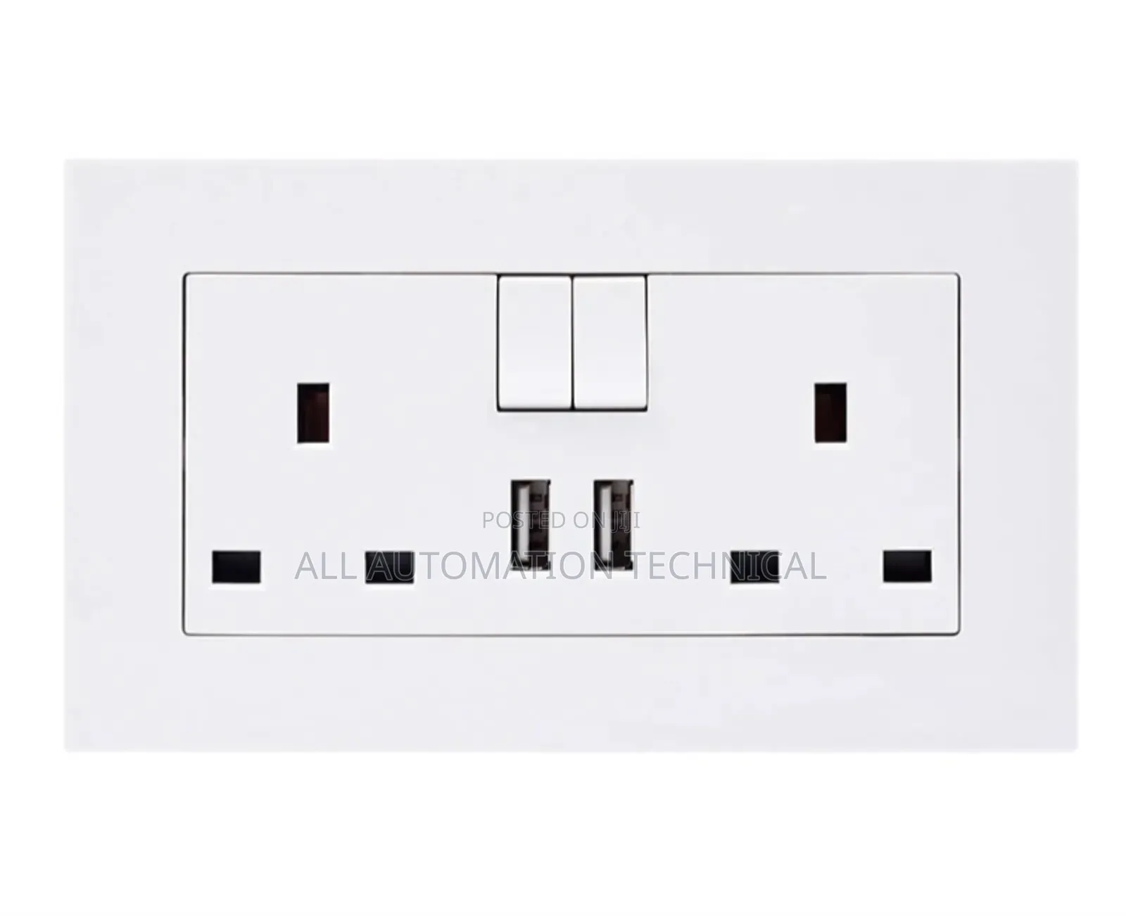 13amps UK Double Power Socket + 2 USB Charging Port