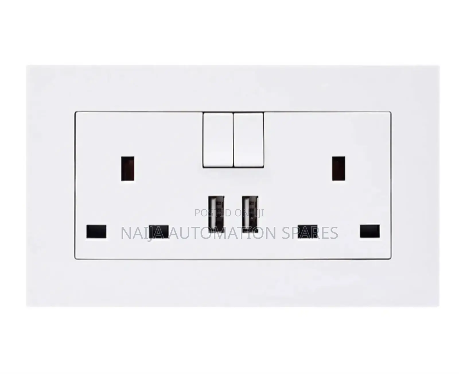 13amps UK Double Power Socket + 2 USB Charging Port