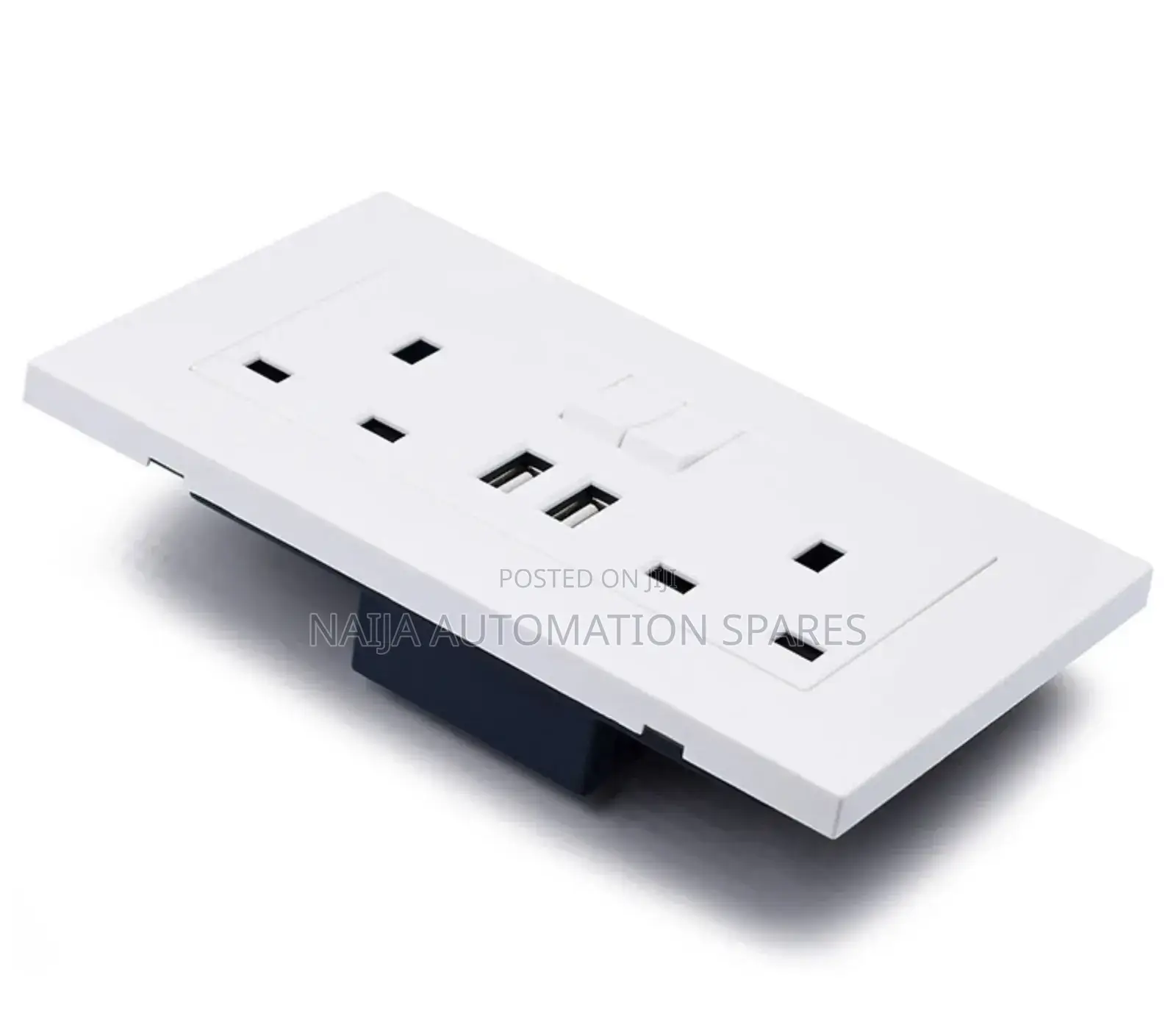 13amps UK Double Power Socket + 2 USB Charging Port
