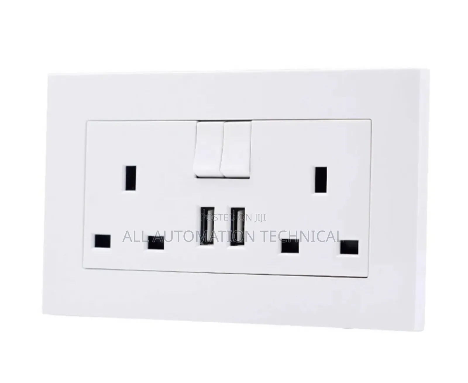 13amps UK Double Power Socket + 2 USB Charging Port