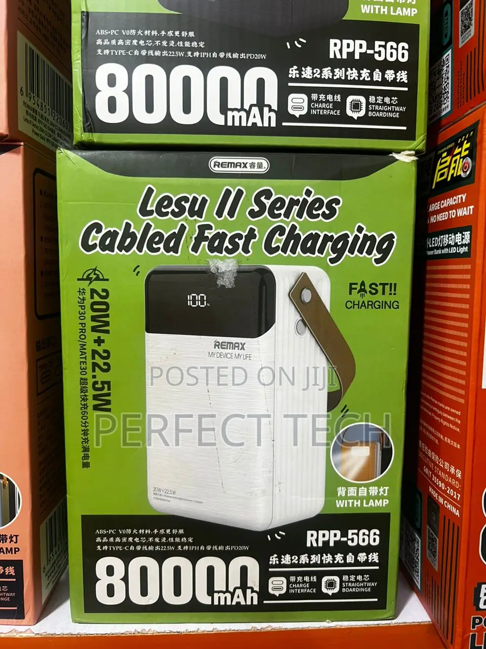 80,000mah Remax Power Bank for Phones, Tablet and USB Fans