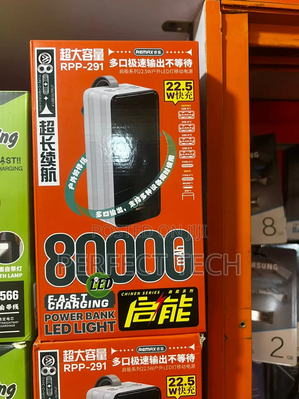 80,000mah Remax Power Bank for Phones, Tablet and USB Fans