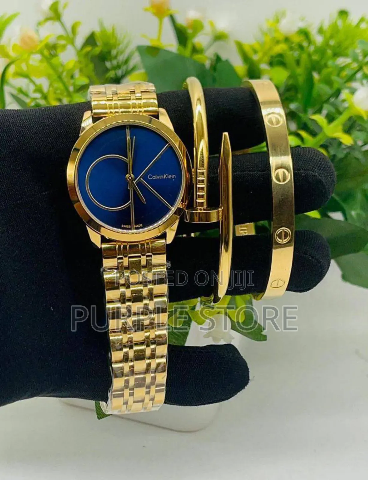 Calvin Klein Ck Female Watch and Bracelets Set Gold and Rosegold