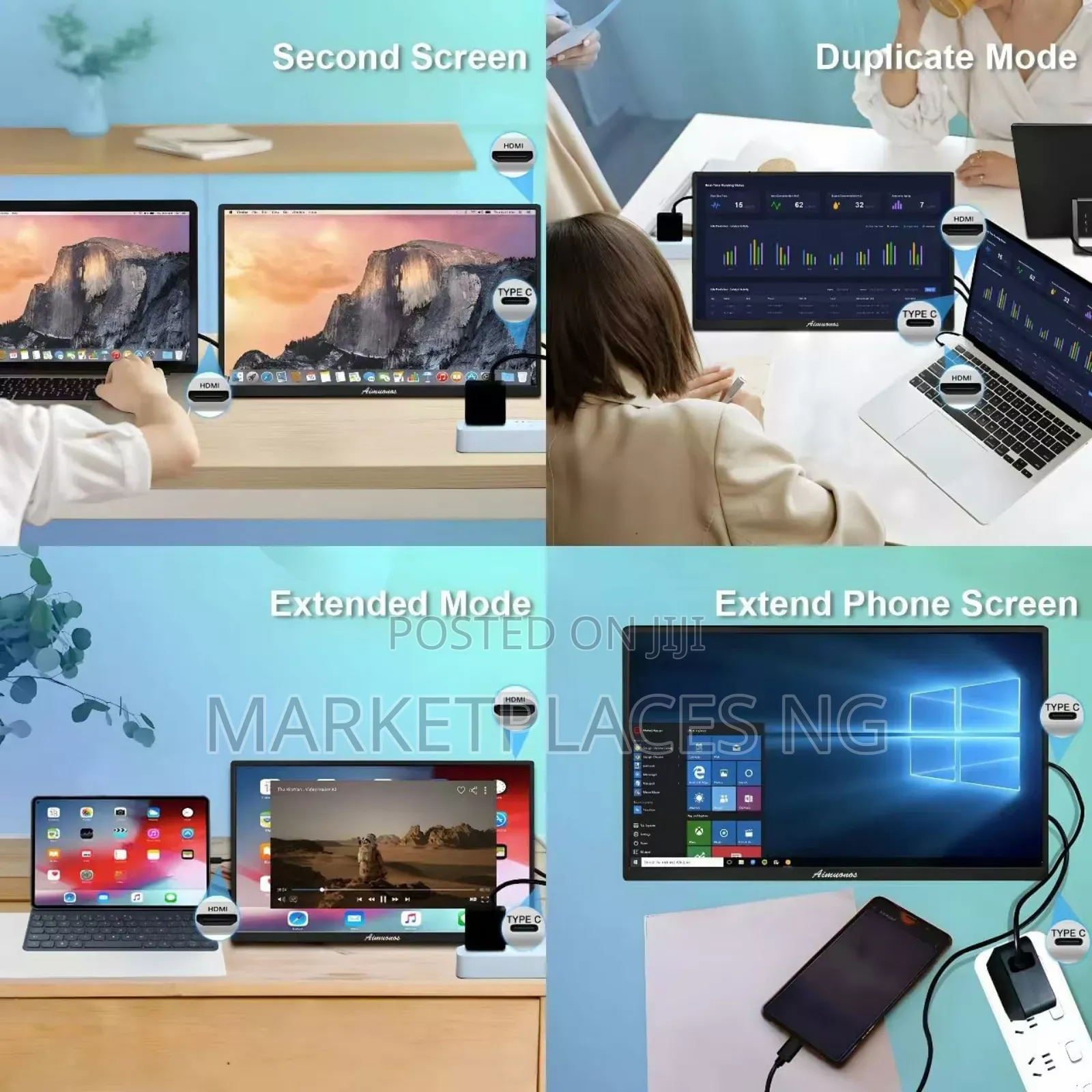 Aimuonos 18.5" Inch Portable Monitor