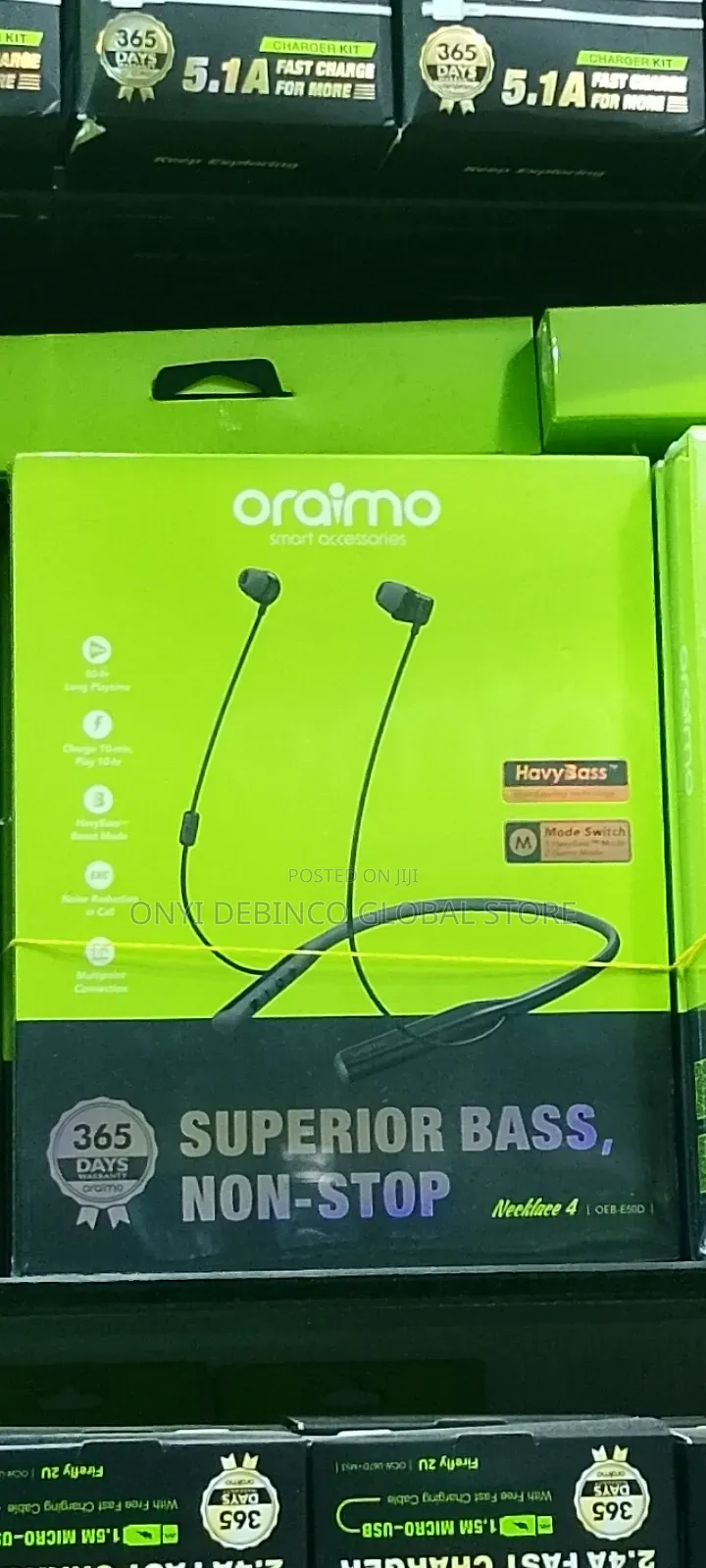 Oraimo Superior 50hrs Super Bass Necklace4 Neckband Earphone