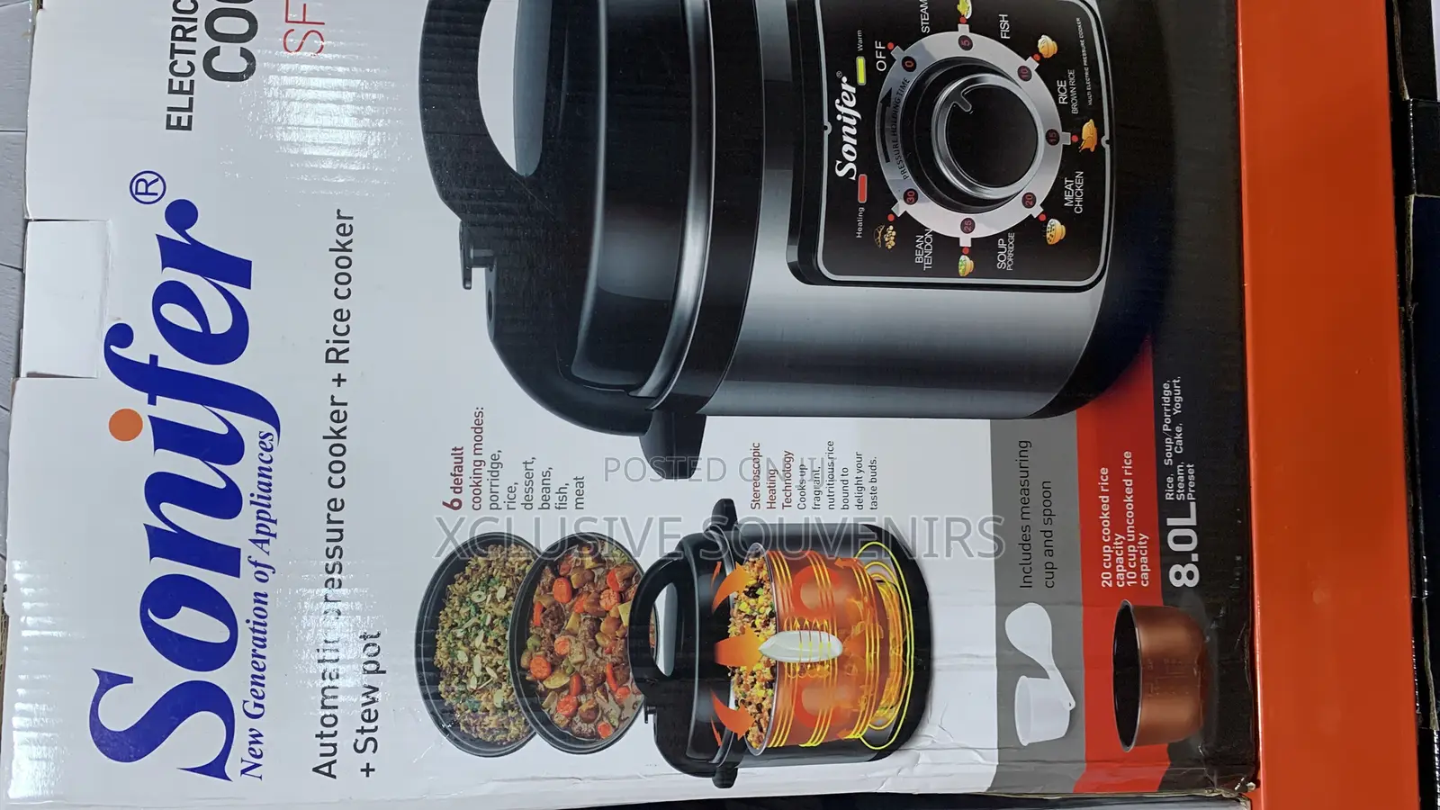 8L Sonifer Electric Pressure Cooker (6 Default Cooking Mood)