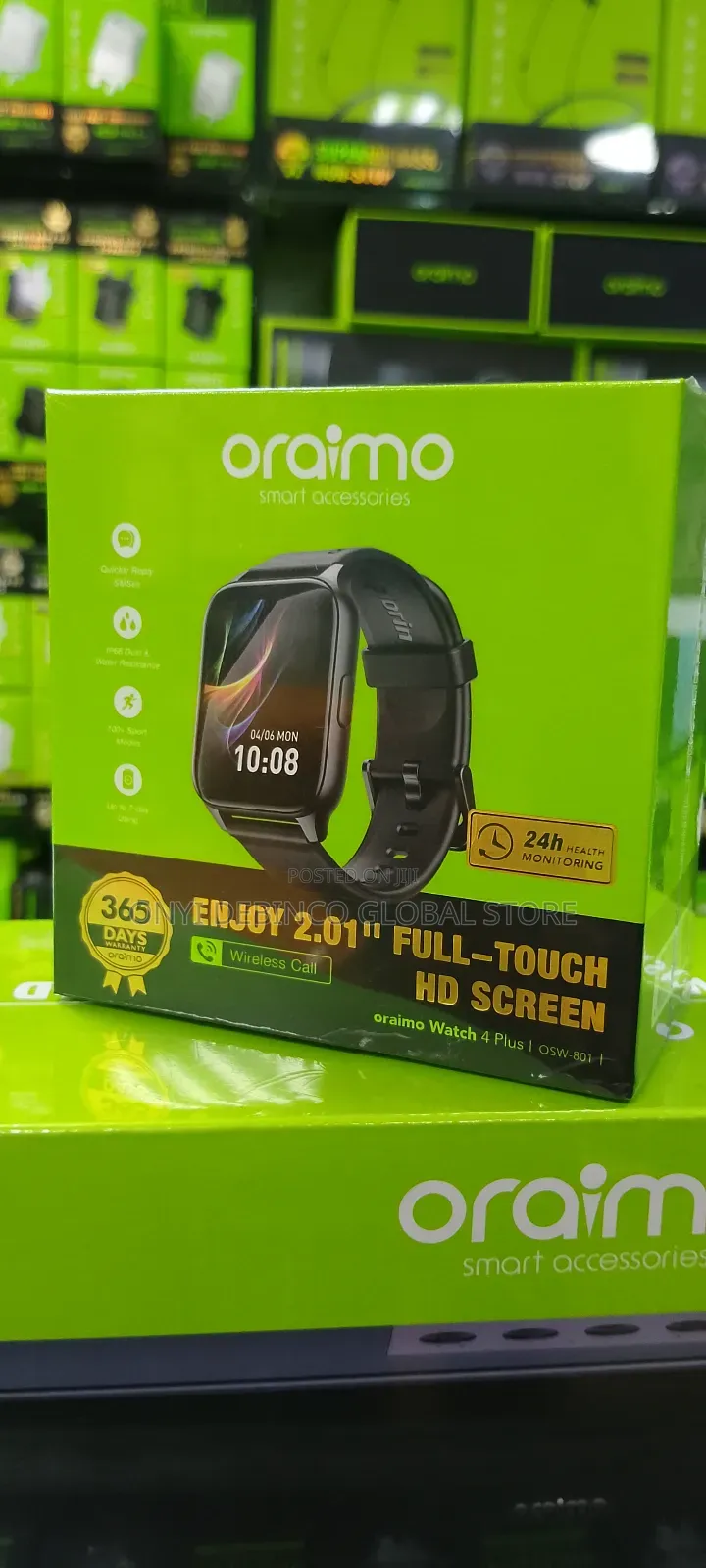 Oraimo Smart Watch 4 Plus BT Call Quick Reply Health Monitor
