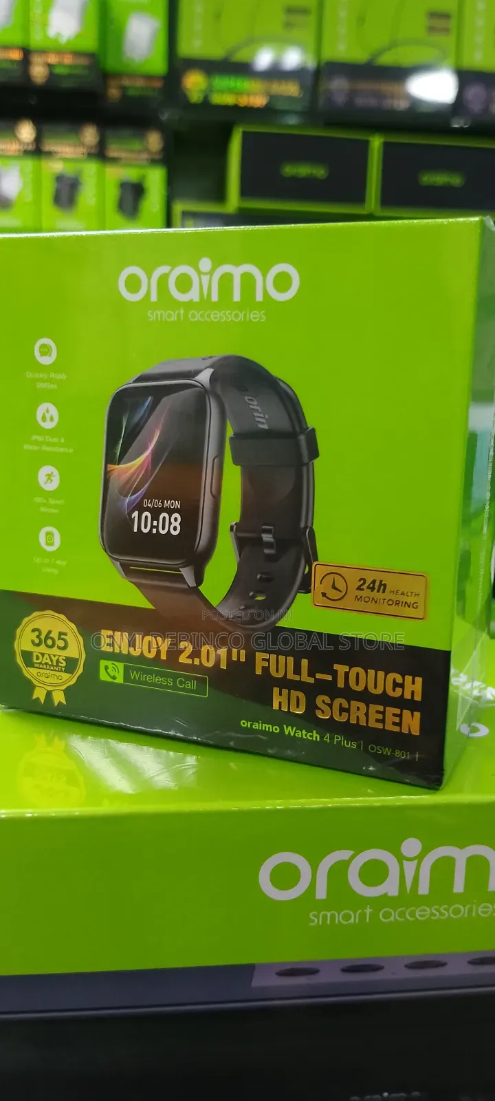 Oraimo Smart Watch 4 Plus BT Call Quick Reply Health Monitor