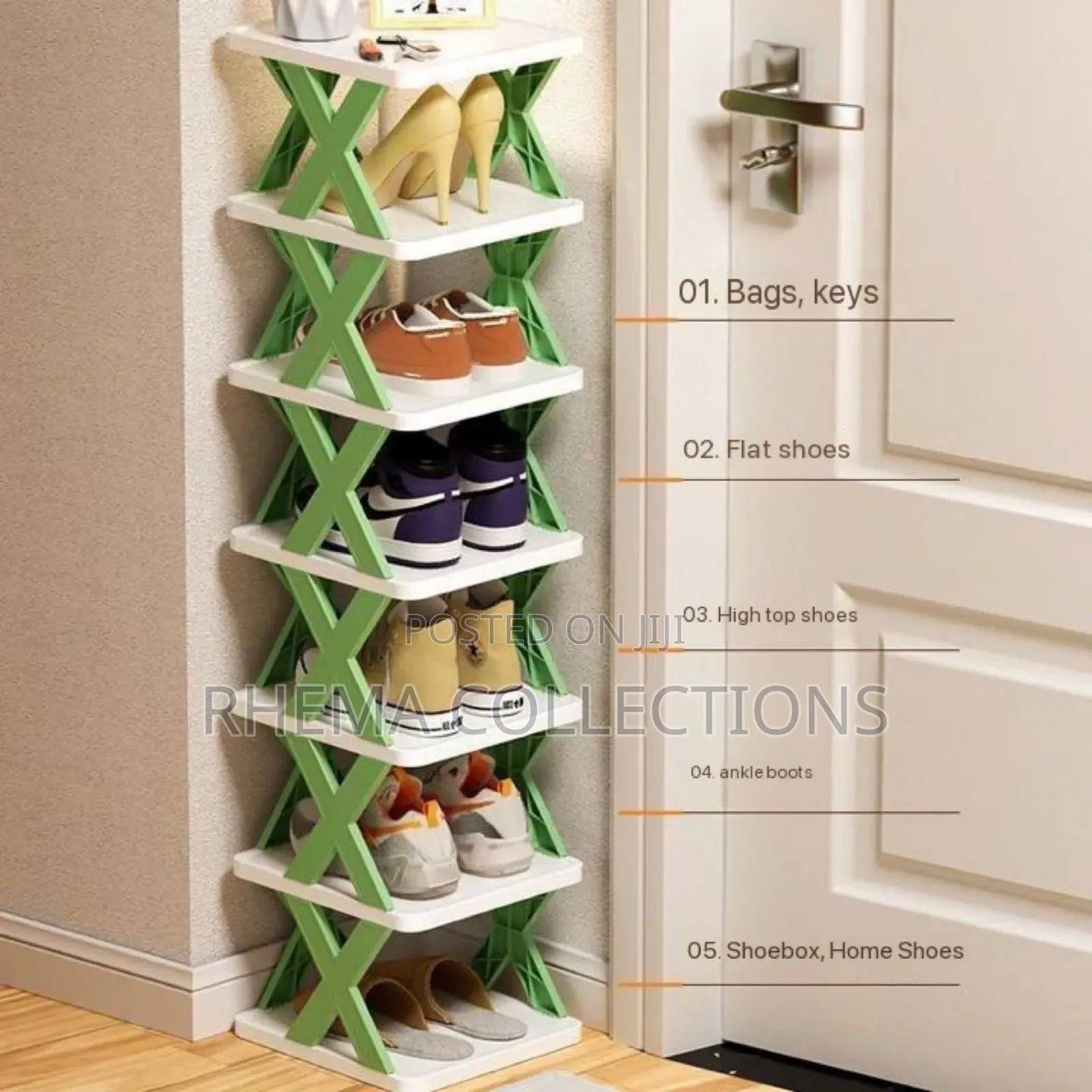 X Shape 6layer Foldable Doorstep Shoe Rack