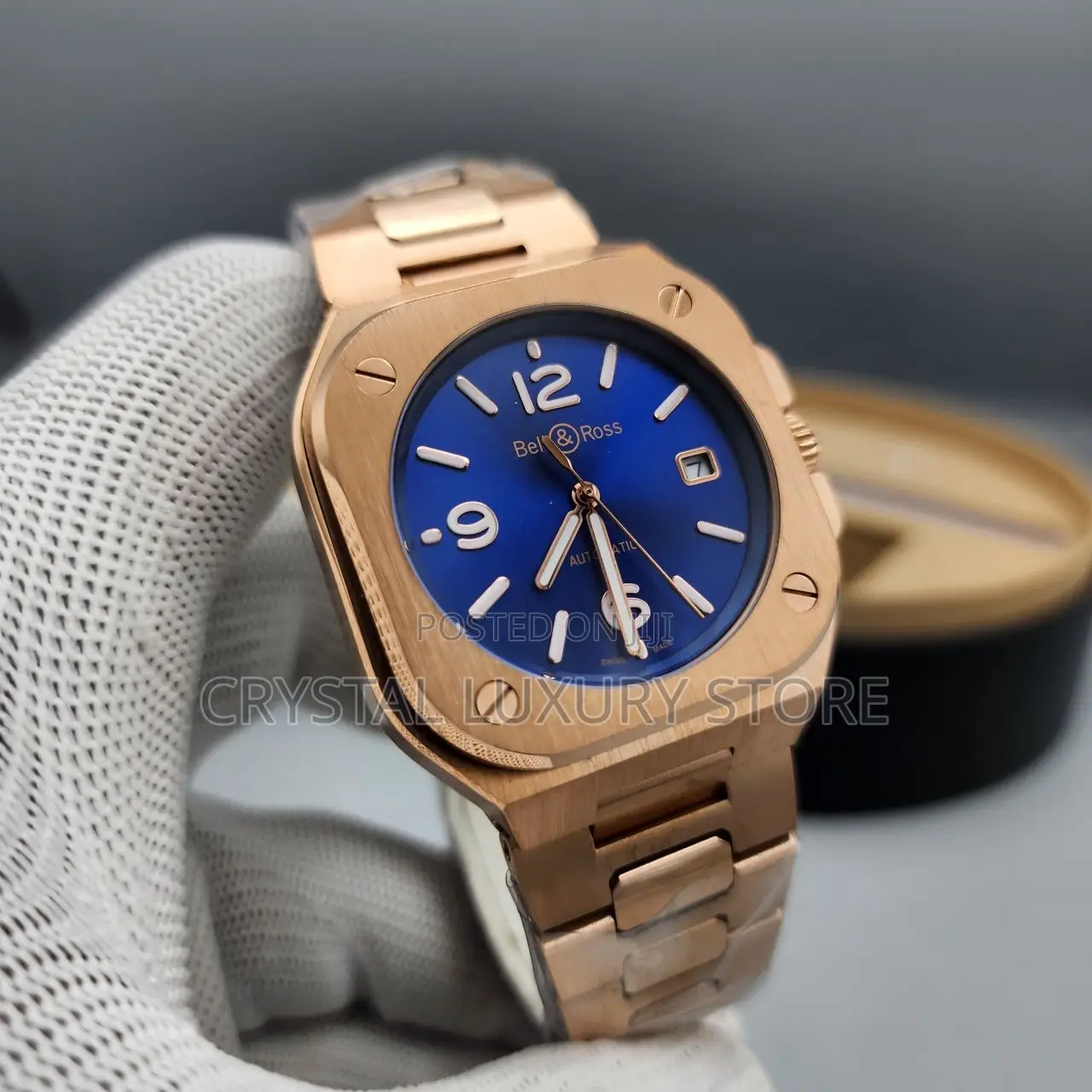 Bell ,Rose Quality Luxury Men Chain Wristwatch