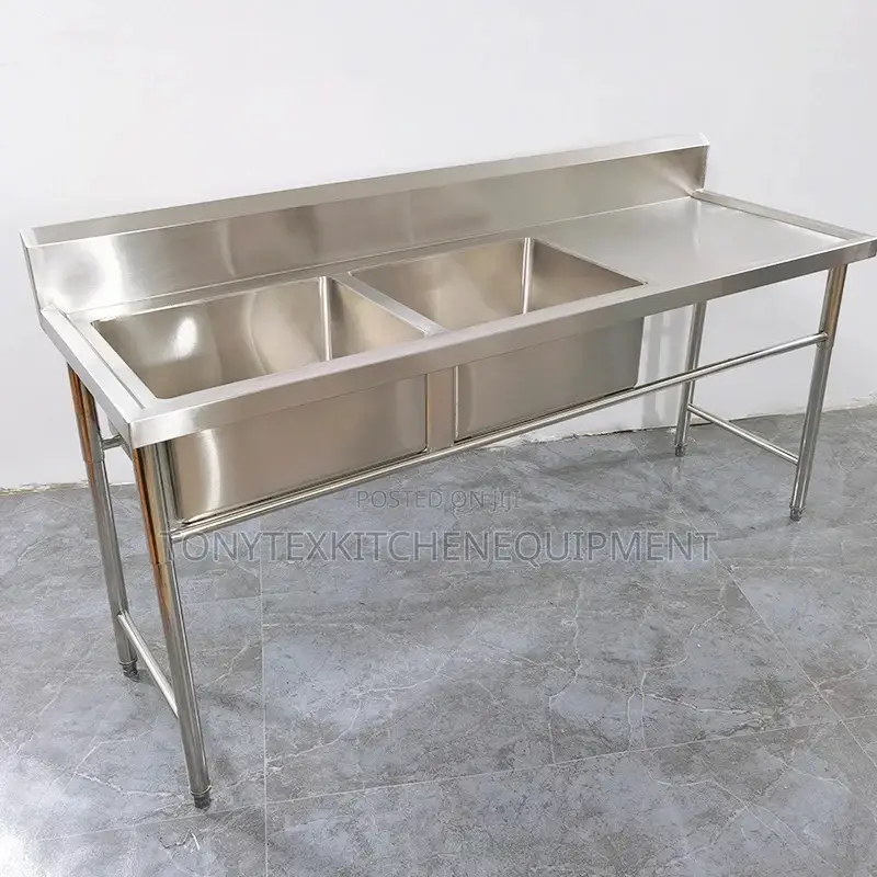 Commercial Double Sink With Side