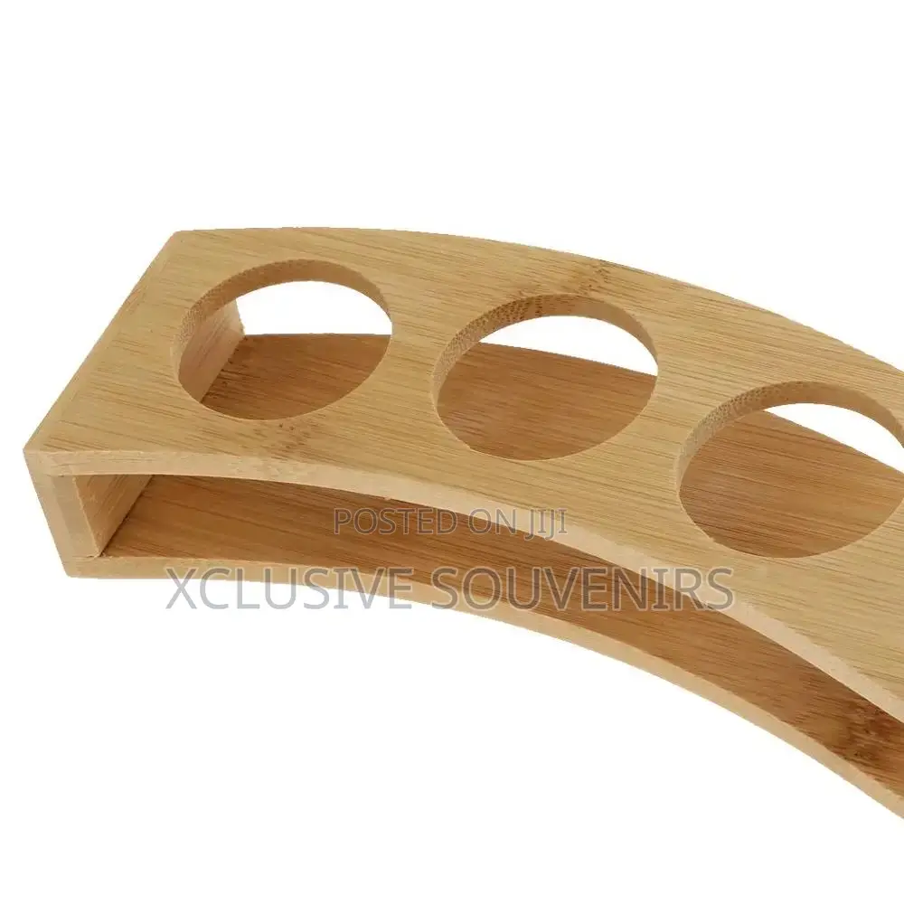 Barware Bamboo Whisky Serving Tray Shot Glass Holder Rack