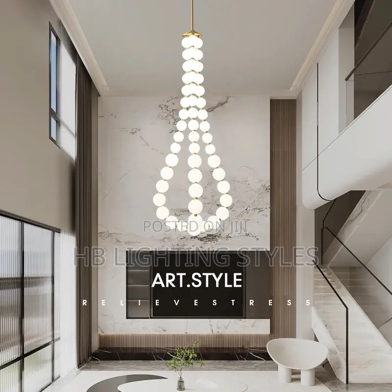 Simple Modern Loft Stair Chandelier Light