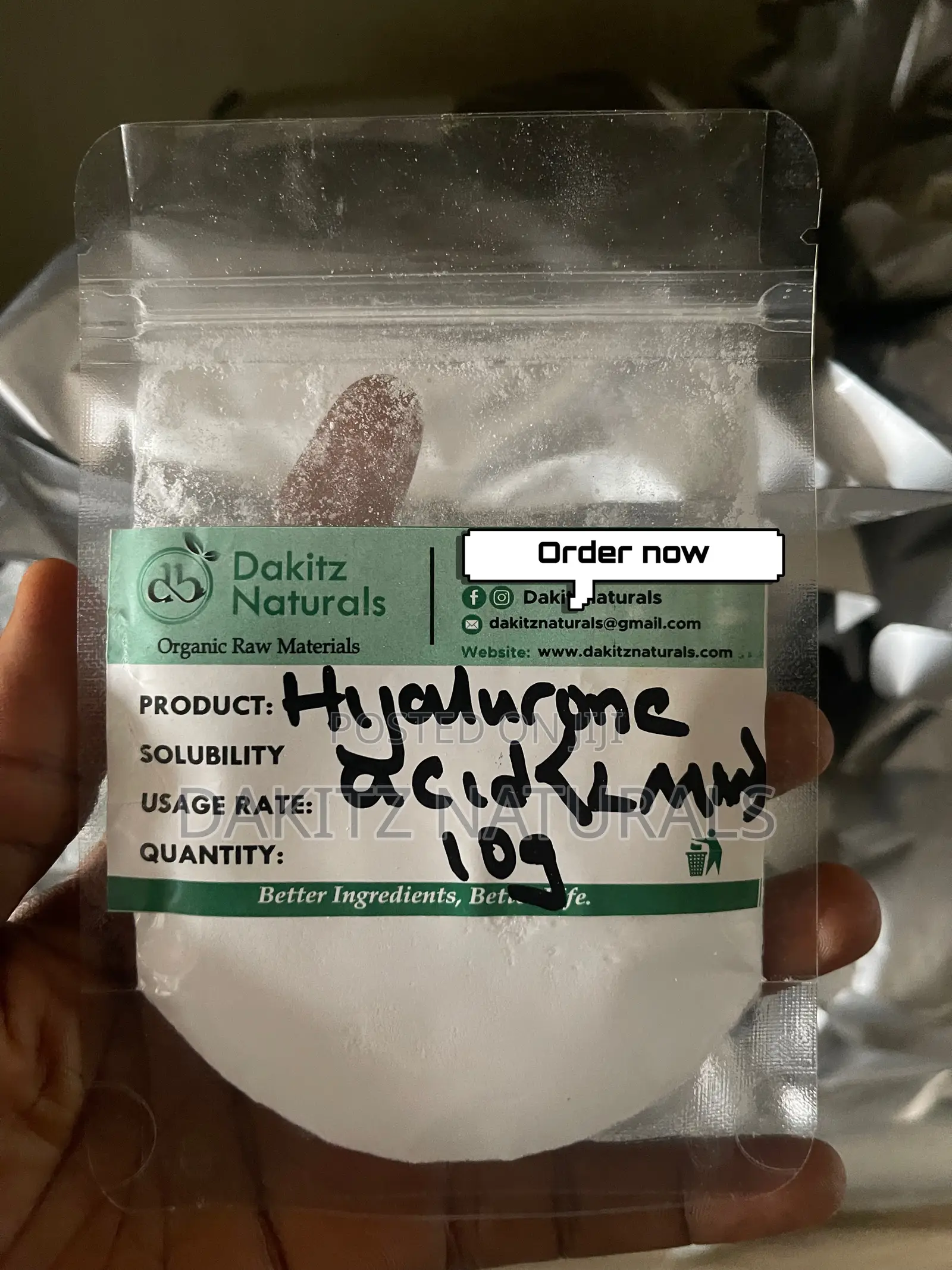Hyaluronic Acid Powder LMW 10g