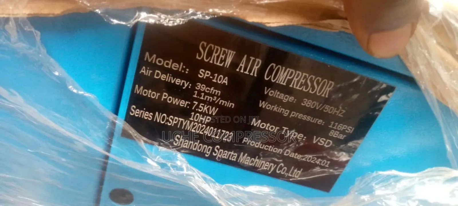 Screw Air Compressor 7.5kw 10hp 10bar