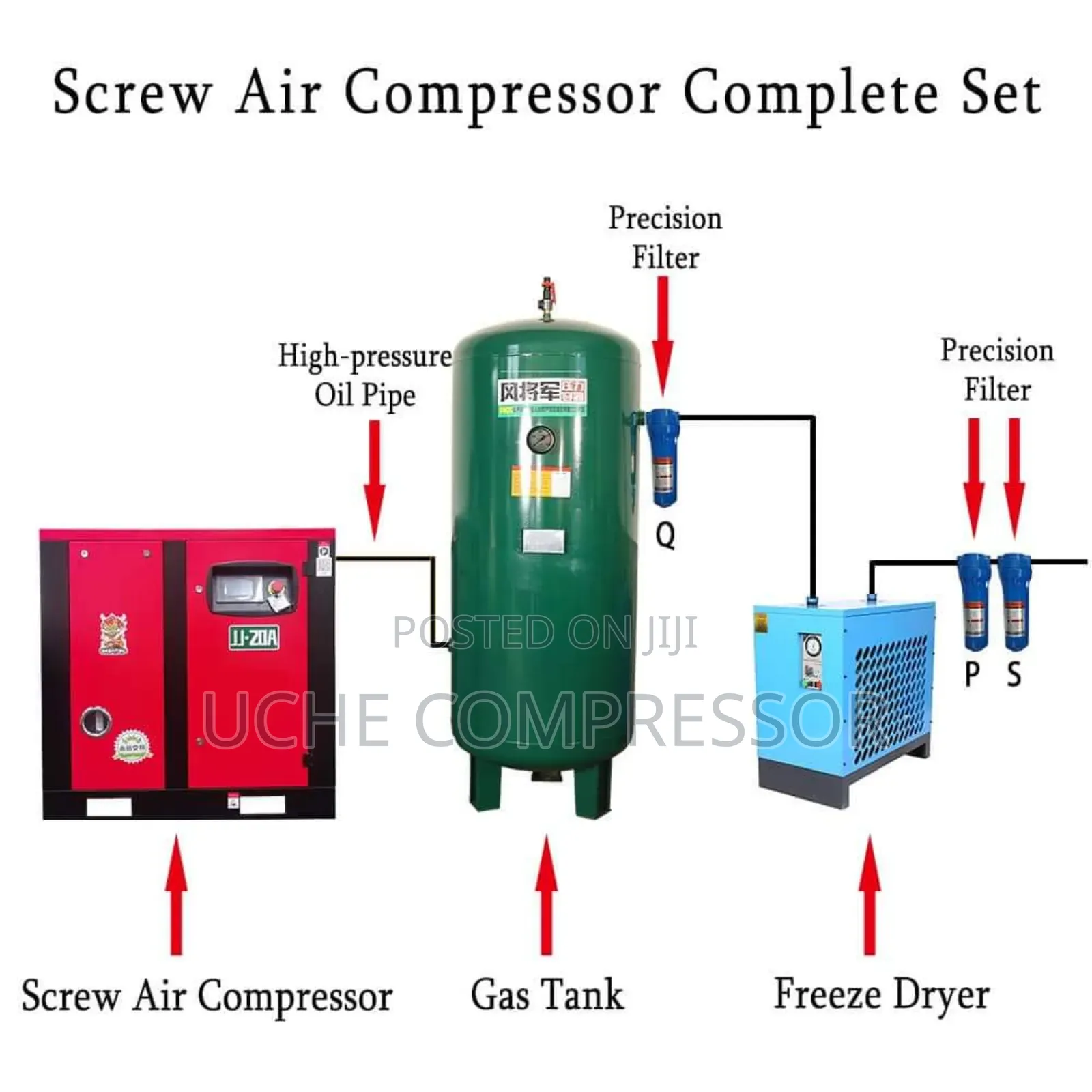 Screw Air Compressor 15kw 20hp 8bar