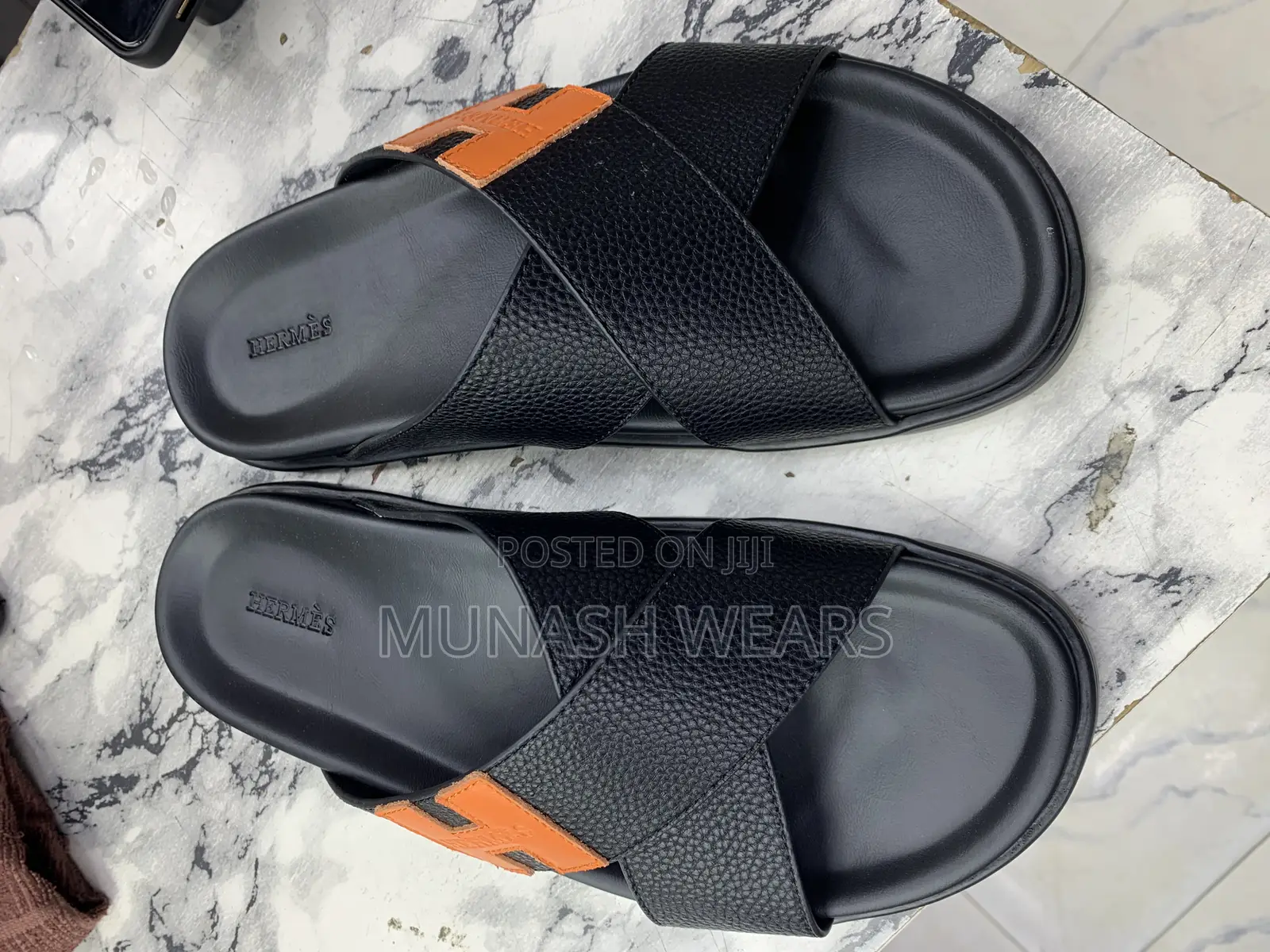 Original Leather Hermes Signature Slipers