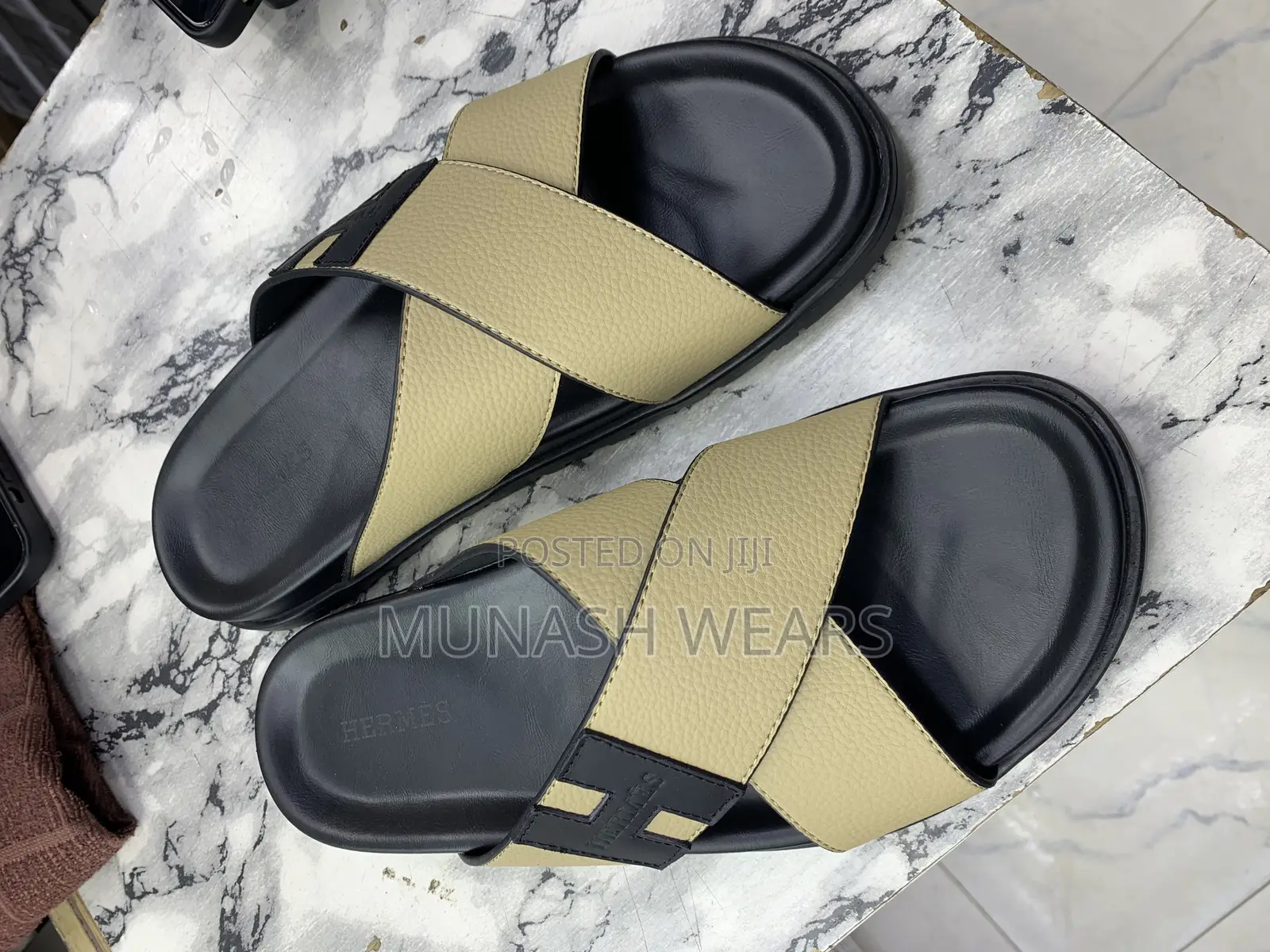 Original Leather Hermes Signature Slipers