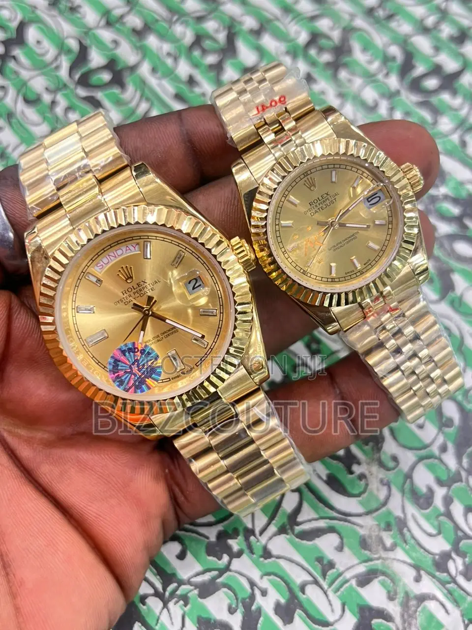 Original Rolex Oyster Perpetual Date-Just Gold Chain Watch