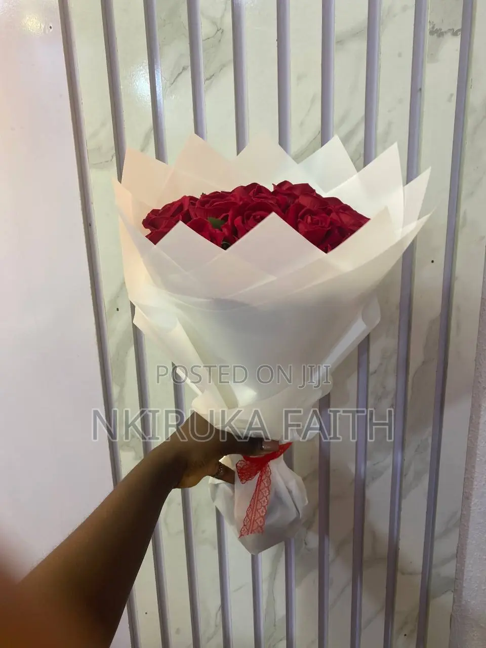 Rose Flower Bouquet With Notecard