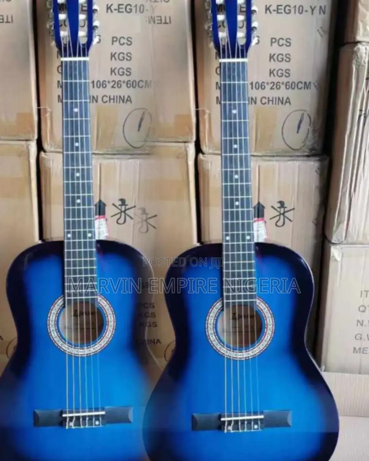 Classical Guitar 38 Inches With Free Bag + Strap _ Blue