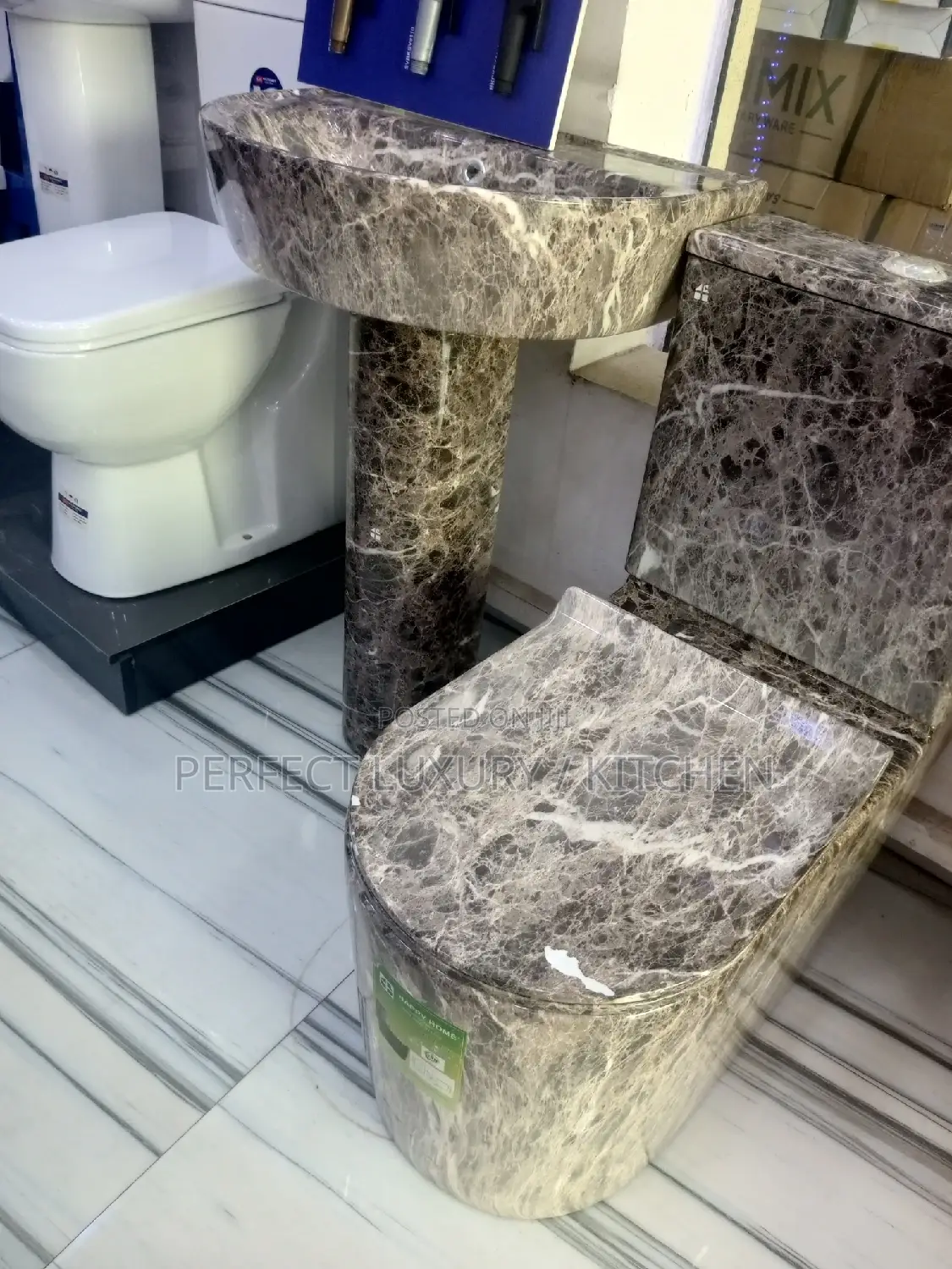 Ceramic Wooden Water Closet