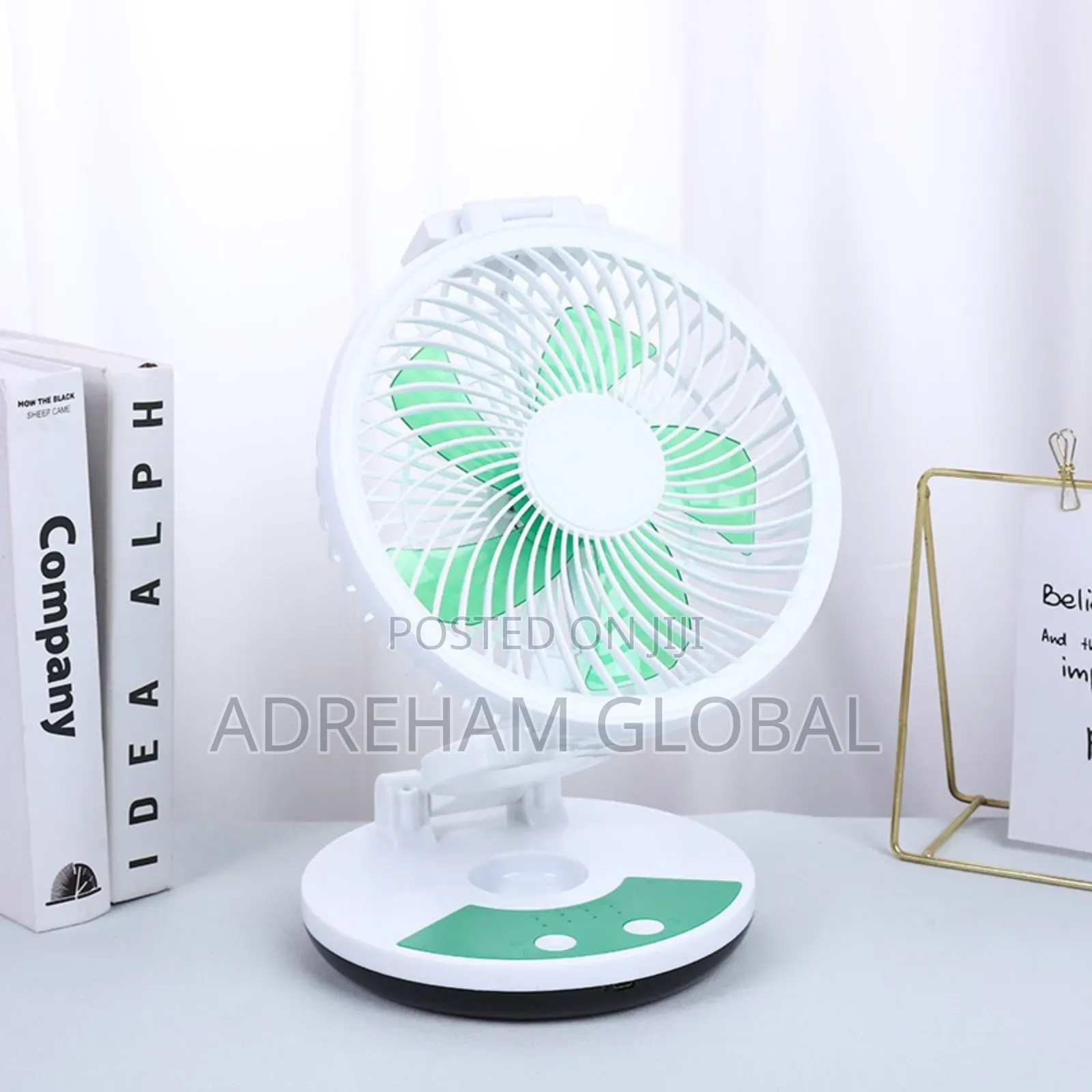 Zt 329 Rechargeable Foldable Table Fan With Led Light