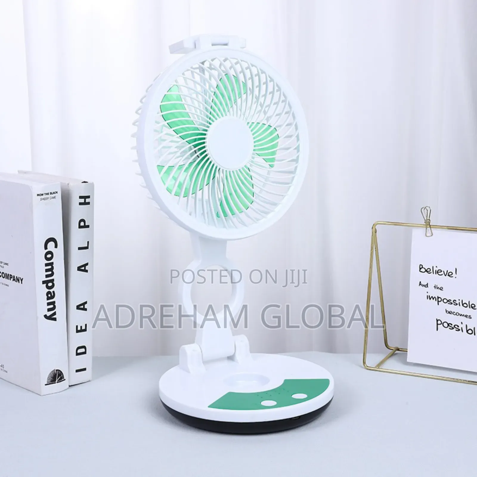 Zt 329 Rechargeable Foldable Table Fan With Led Light