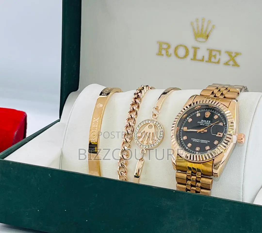 Original Rolex Oyster Perpetual Date Juse Gold Chain Watch