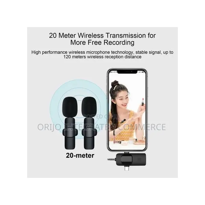 Dual Lapel Microphone for iPhone , Type C and Android(3in1)