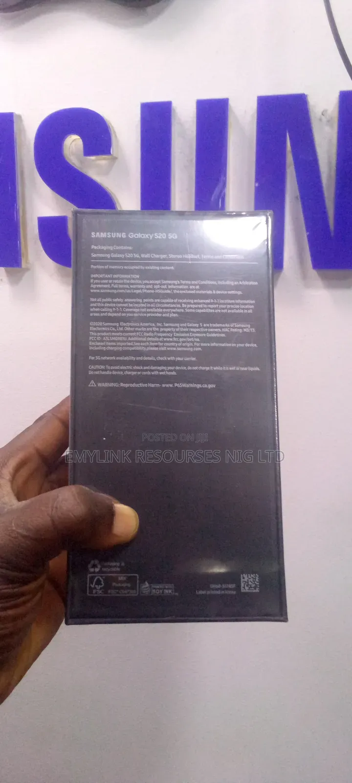 New Samsung Galaxy S20 128 GB Black