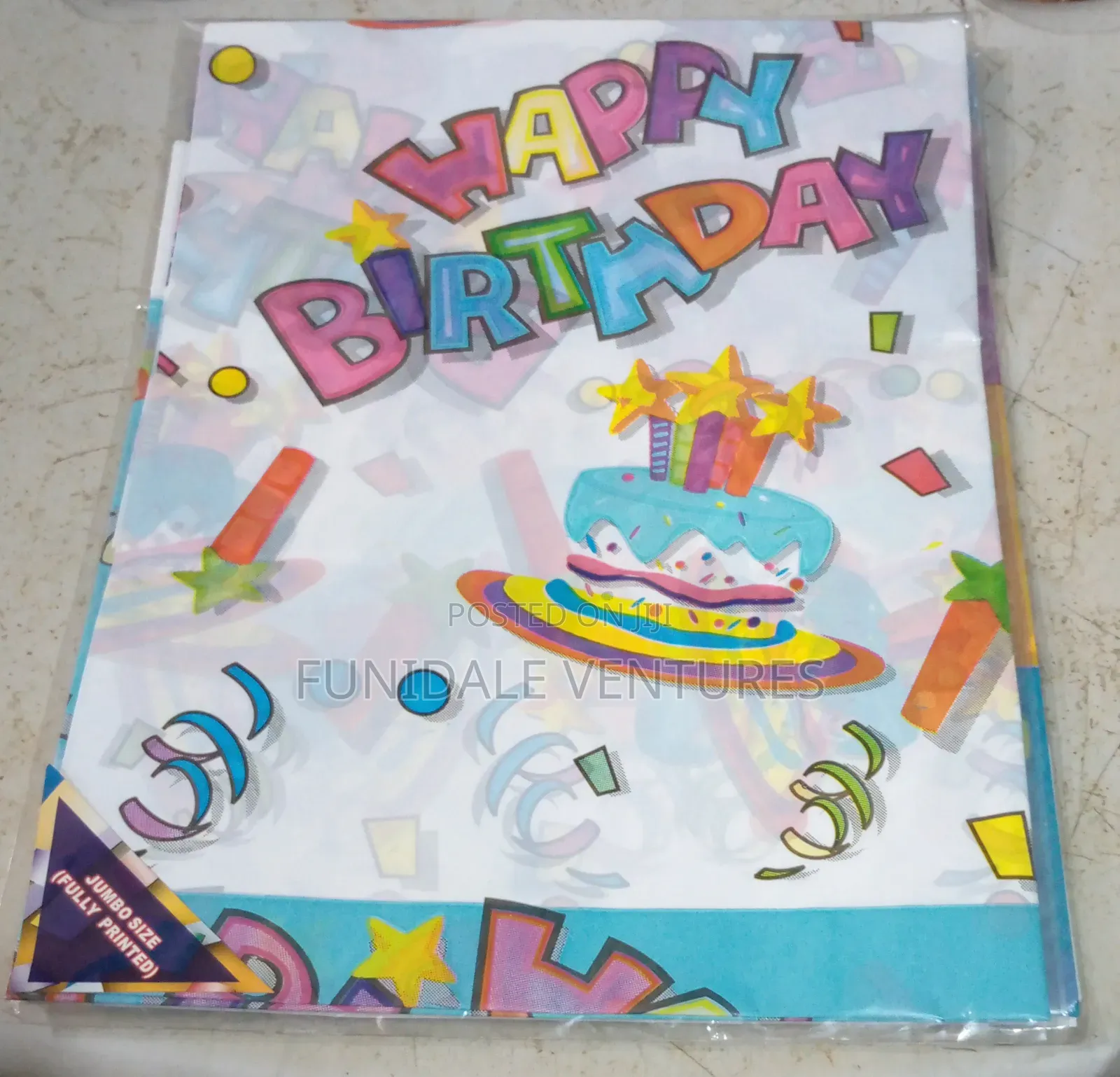 Jumbo Happy Birthday Table Cover