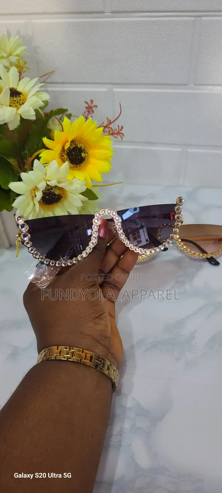 High Fashion Full Abd Half Stone Sunglasses