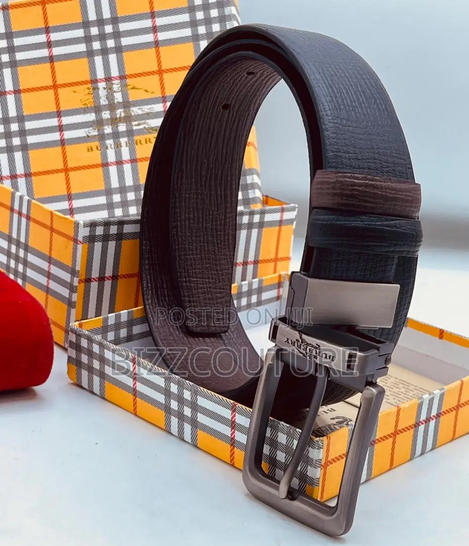 Original Burberry Black Leather Belt Is Available