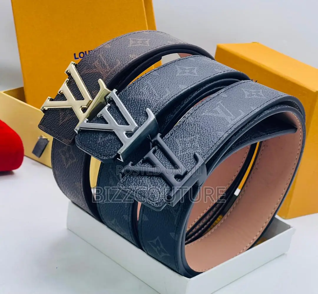Original Louis Vuitton Black, Brown Leather Belt